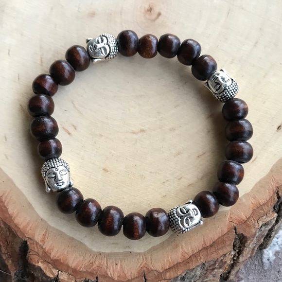🔴SALE ! buddha dark brown wood bead bracelet - Picture 4 of 8